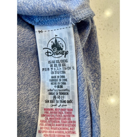 Disney World Mickey‎ Mouse Shirt Men XXL Heather Blue Navy Trim - Picture 9 of 10